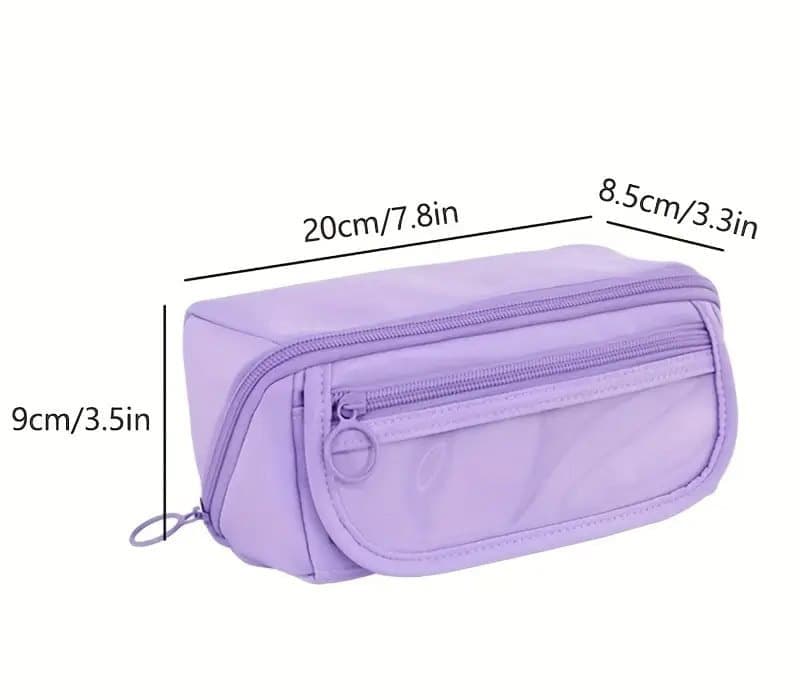Waterproof Pencil Case with Zipper, Large Multifunctional Travel Pencil Box for Students and Office, Pink