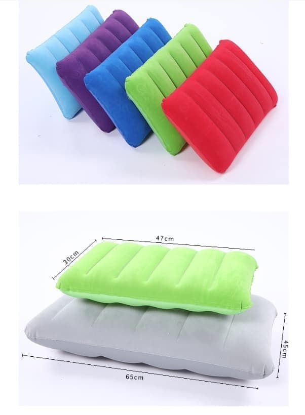 Inflatable Pillow, Lightweight Compact Camping Pillow for Outdoor Travel Activities, Dark Blue, 47x30cm