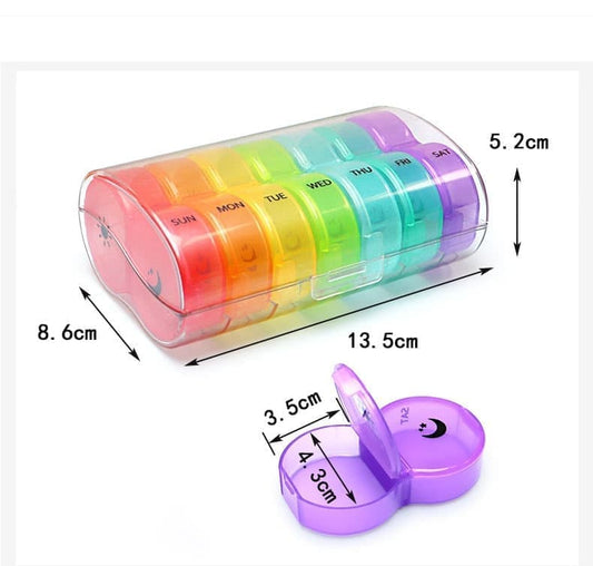 7-Day Round Dosett Medicine Storage, 1 Count, Transparent