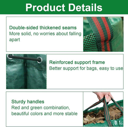 120L Large Capacity Garden Bags with Handles, Self-Standing and Robust for Leaves Lawn Hedges and Garden Waste, 45 x 76cm