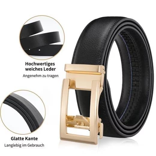Unisex Leather Belt with Adjustable Buckle, 115/125 cm, Yellow