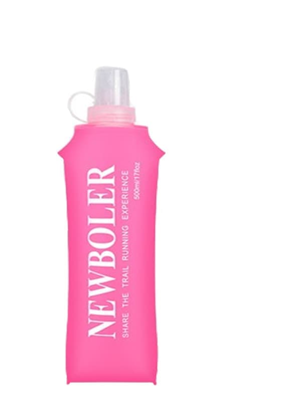 150ml 250ml 500ml Foldable Water Bottle BPA-Free Soft Bottle for Marathons Camping Hiking, 500ML, Dark Pink.
