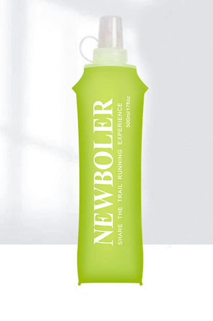 500ml Foldable Water Bottle BPA-Free Soft Bottle for Marathons Camping Hiking, Green
