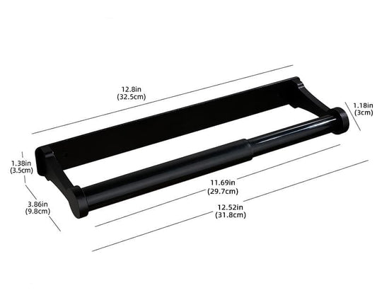 Aluminum Self-Adhesive Paper Towel Holder, No Drilling Required, Black, 32.5x9.8cm