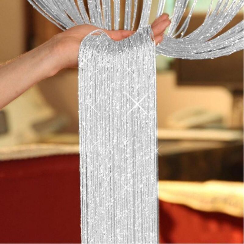 Fringe Door Curtain Wall Panel Room Divider for Home Patio Bedroom Cafe, 1 x 2 m