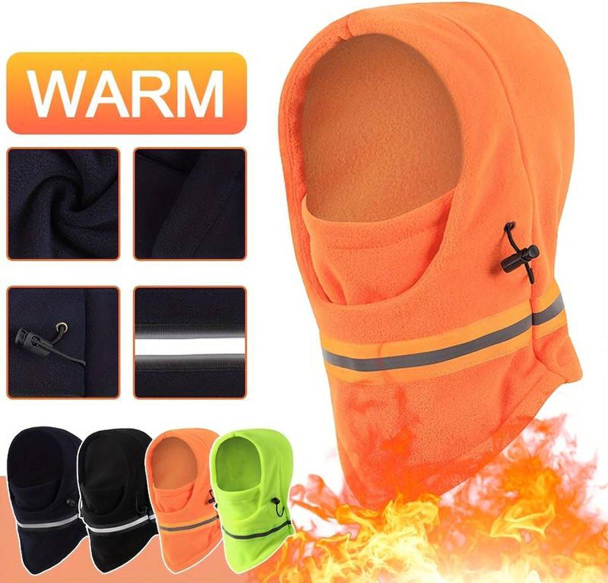 Adjustable Fleece Balaclava With Reflective Safety Strip | Neck Warmer | Windproof | UV Protection | Ski Mask | Scooter Mask | Winter Mask | Winter Hat | Dark Blue.