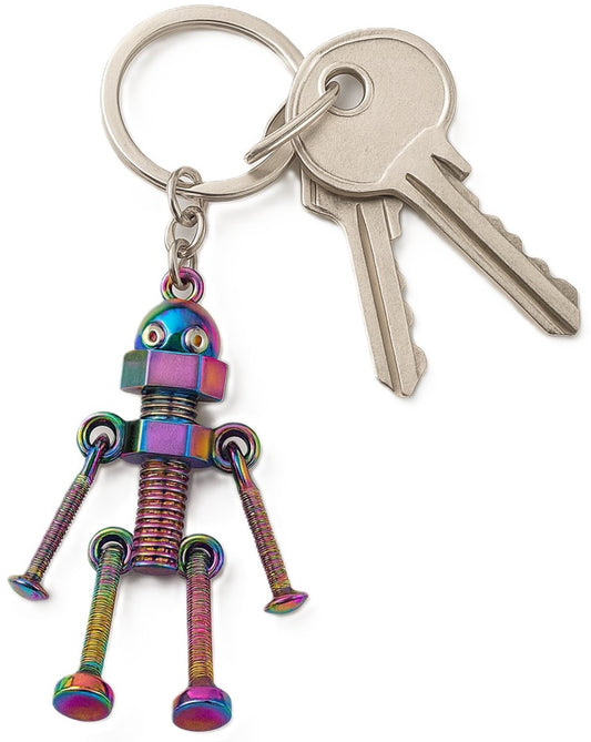 Retro Robot Keychain | Vintage Key Holder | Keychain | Screw Design | Multicolor.