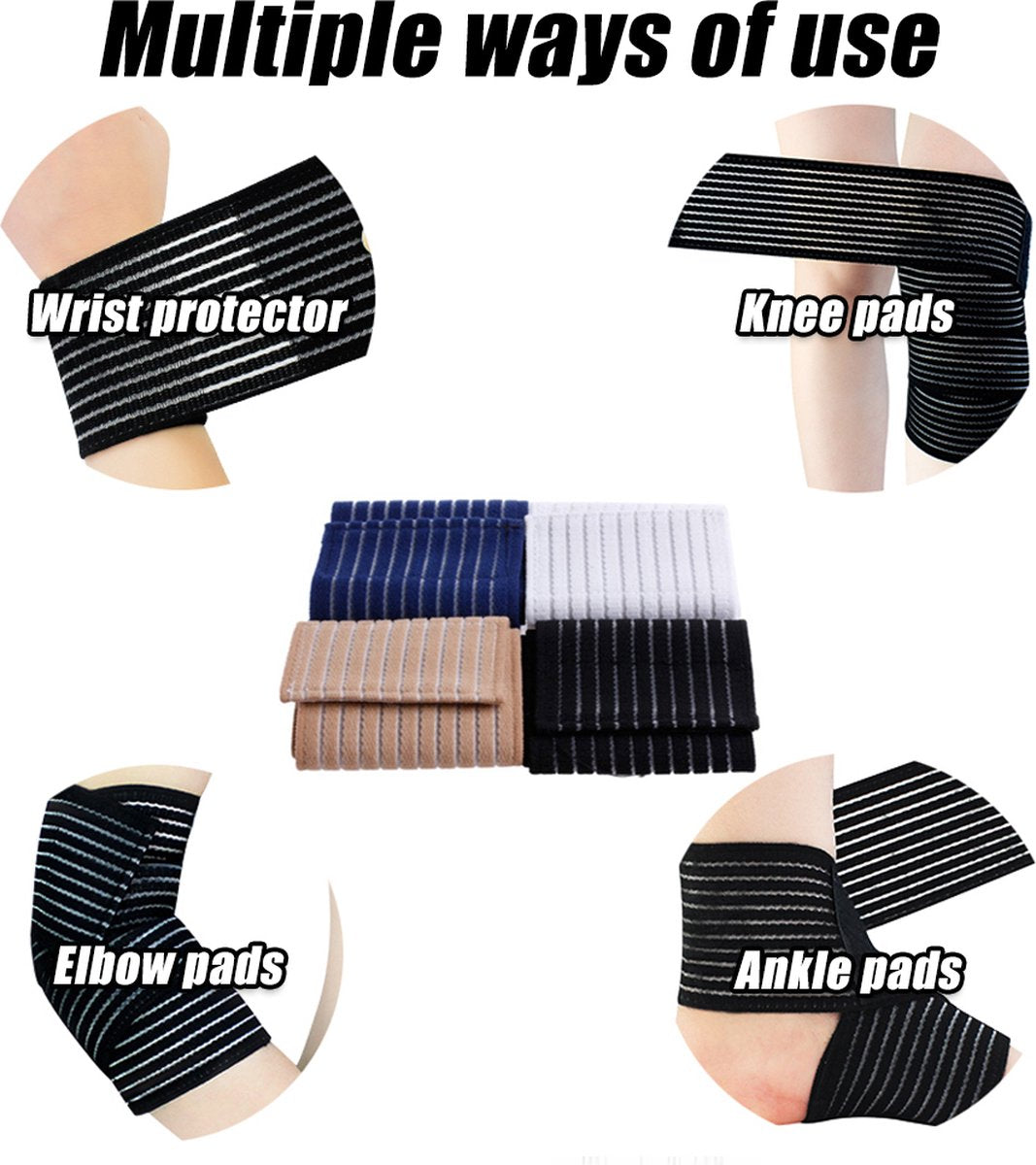 1 Pair Adjustable Wrist Bandage With Velcro | Wrist Support | Wrist Protector | Bandage | One Size | Beige