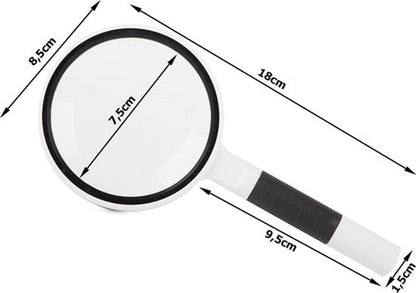 Luxury Magnifying Glass | Reading Magnifier | Handheld Magnifying Glass | Magnifying Glass | Insect Magnifying Glass | Magnifying Glass | 75 mm | 3X Magnification | Black and White