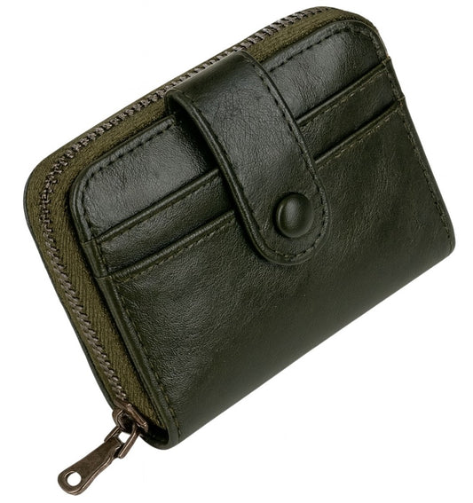 Billfold Retro Wallet & Card Holder | For 11 Cards | Credit Card Holder | With Cash Compartment | Card Holder | Wallet | PU Leather | Men's | Dark Green