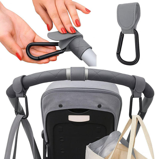 Stroller Bag Hook | Bag Hanger | Stroller Carabiner | Buggy Hook | 1 Piece | Grey.