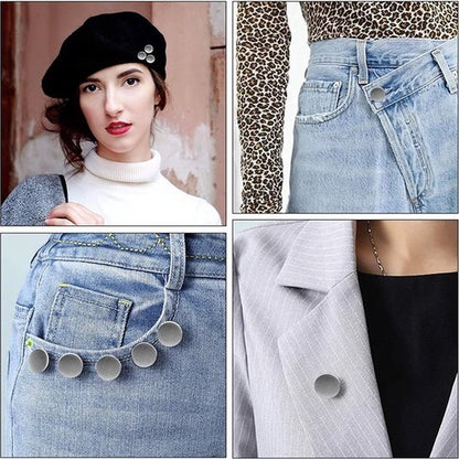 Jeans Button with Snap | Universal Jeans Button Pin | Jeans Buttons | Replacement Buttons | Jeans Button | Silver | 1 Piece