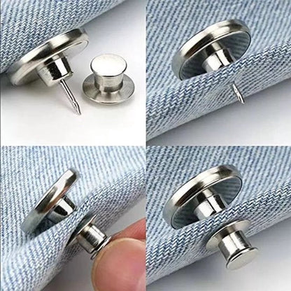 Jeans Button with Snap | Universal Jeans Button Pin | Jeans Buttons | Replacement Buttons | Jeans Button | Silver | 1 Piece