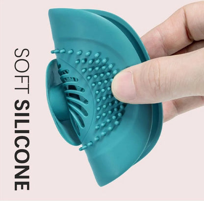 Luxury Shower Drain - Hair Catcher - Sink Stopper - Drain Plug - Silicone - Dark Blue