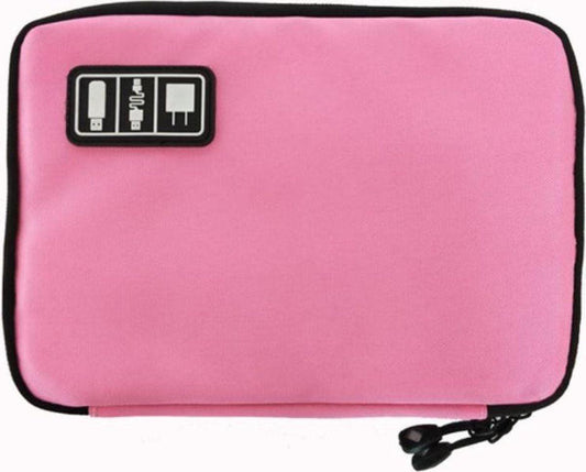 Cable and gadget organizer, Organizer for USB stick/mobile phone/cables/power bank - Light pink.