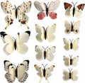 Double 3D Wall Decoration Butterflies 12 Pieces | Wall Butterflies | Butterfly Wall Stickers | White