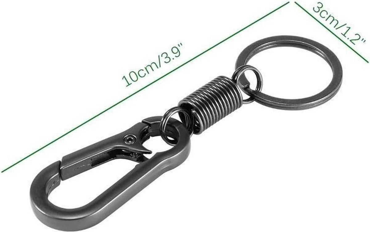 Keychain - Carabiner - Hook Shape Keychain - Hook - Rings - Stainless Steel - Gift - Black