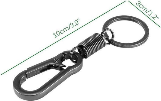 Keychain - Carabiner - Hook Shape Keychain - Hook - Rings - Stainless Steel - Gift - Black