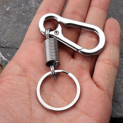 Keychain - Carabiner - Hook Shape Keychain - Hook - Rings - Stainless Steel - Gift - Black