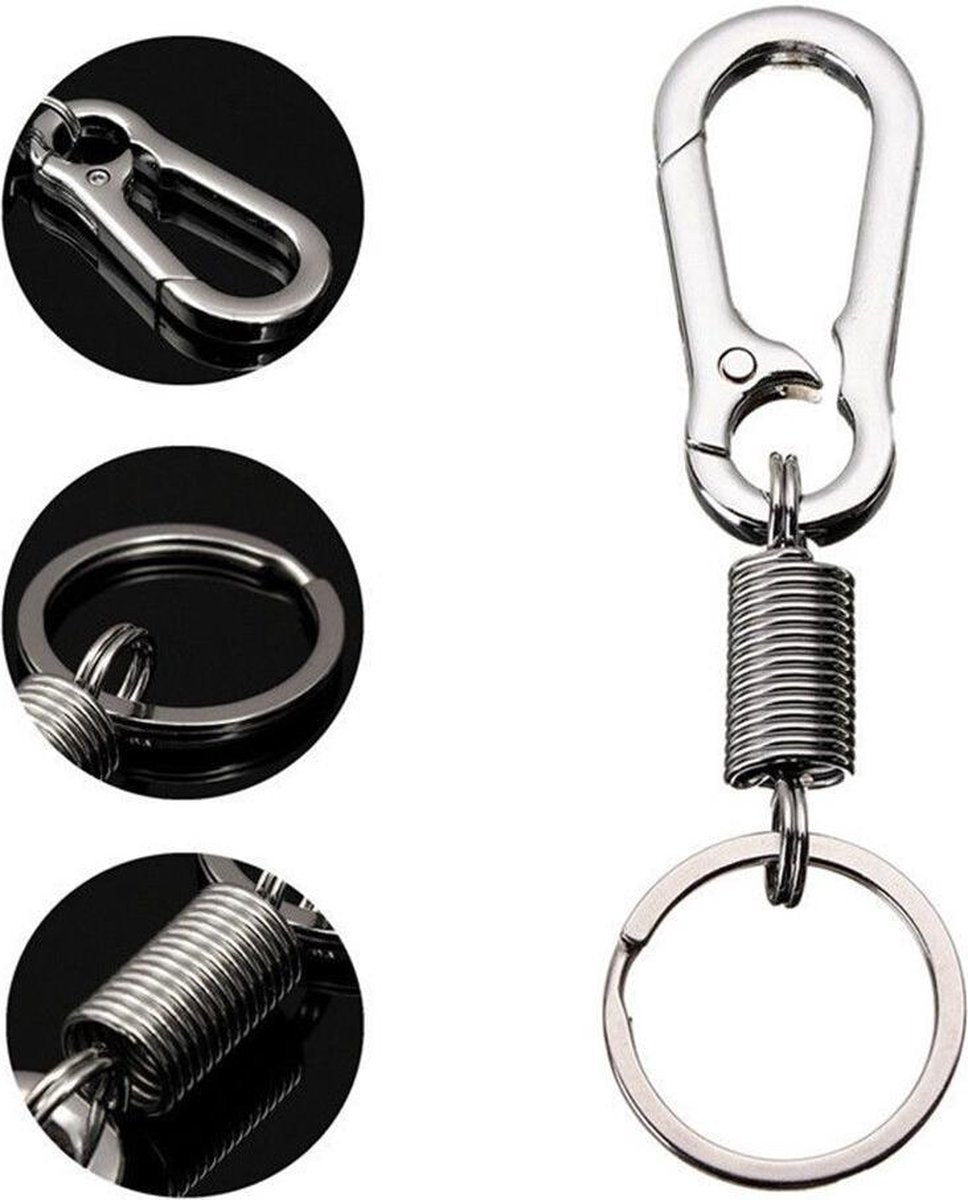Keychain - Carabiner - Hook Shape Keychain - Hook - Rings - Stainless Steel - Gift - Black