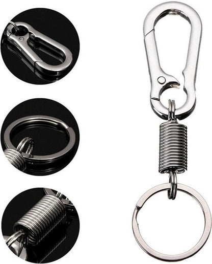 Keychain - Carabiner - Hook Shape Keychain - Hook - Rings - Stainless Steel - Gift - Black