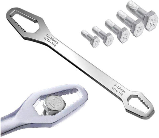 Wrench I Universal ring spanner 8-22 MM I Wrench I Adjustable I Silver.