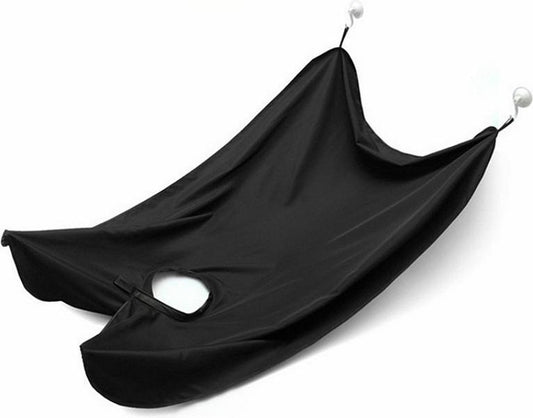 Beard apron - beard cape - includes 2 suction cups - Lightweight - Black