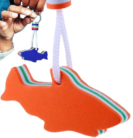 Floating Shark Keychain | For Large Keyring | EVA Foam | Foam | Key Float | Orange.