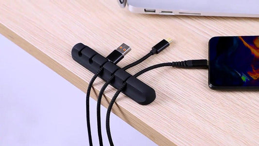 Self-Adhesive Cable Holder | Cable Organizer | Cable Clips | Self-Adhesive Cable Clips | Cable Clamp | Cable Holder | For 5 Cables | Gray.