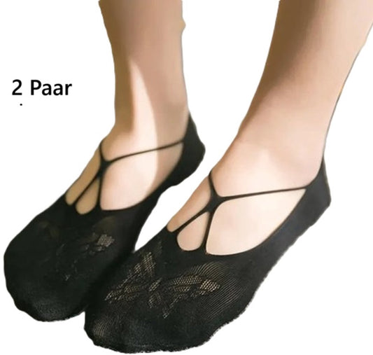 2 Pairs Comfortable Butterfly Sockliners | Footers | Socks | Ankle Socks | For Size 36-42 | Black