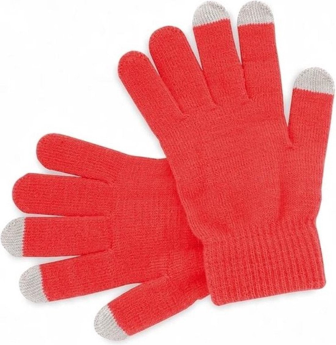 Touchscreen Gloves | Mittens | Touch Tip Gloves | Scandinavian Pattern | Unisex | For Adults | One Size | Red