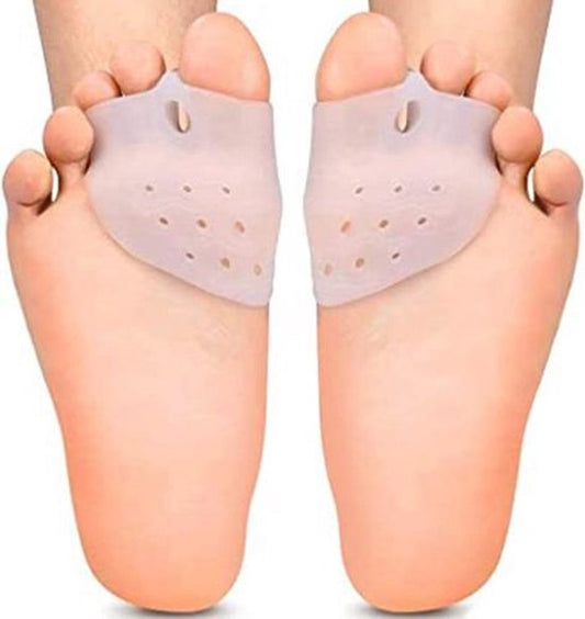 Silicone Toe Separator for 3 Toes | Bunion Protector | Forefoot Cushion | Hallux Valgus Pain Relief | For Shoes | Set of 2 | White