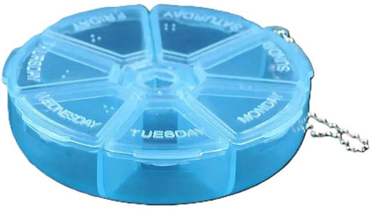 Pill box | Pill box | Medicine box | Tablet dispenser | Pill box | 7 days | Blue.