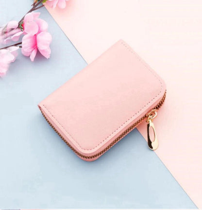 Card Holder for 12 Cards | Credit Card Holder | With Cash Compartment | Card Holder | Wallet | PU Leather | Purse | Pink