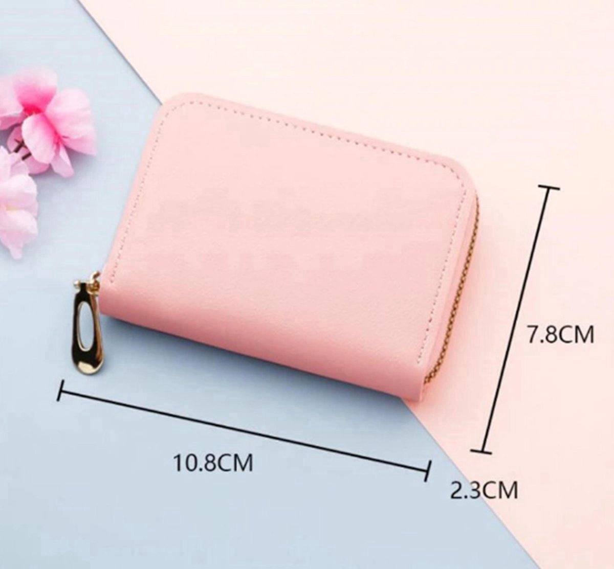 Card Holder for 12 Cards | Credit Card Holder | With Cash Compartment | Card Holder | Wallet | PU Leather | Purse | Pink