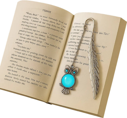 Owl Shaped Bookmark | Glow in the Dark | Luminous | Bookmark | Metal | Silver.