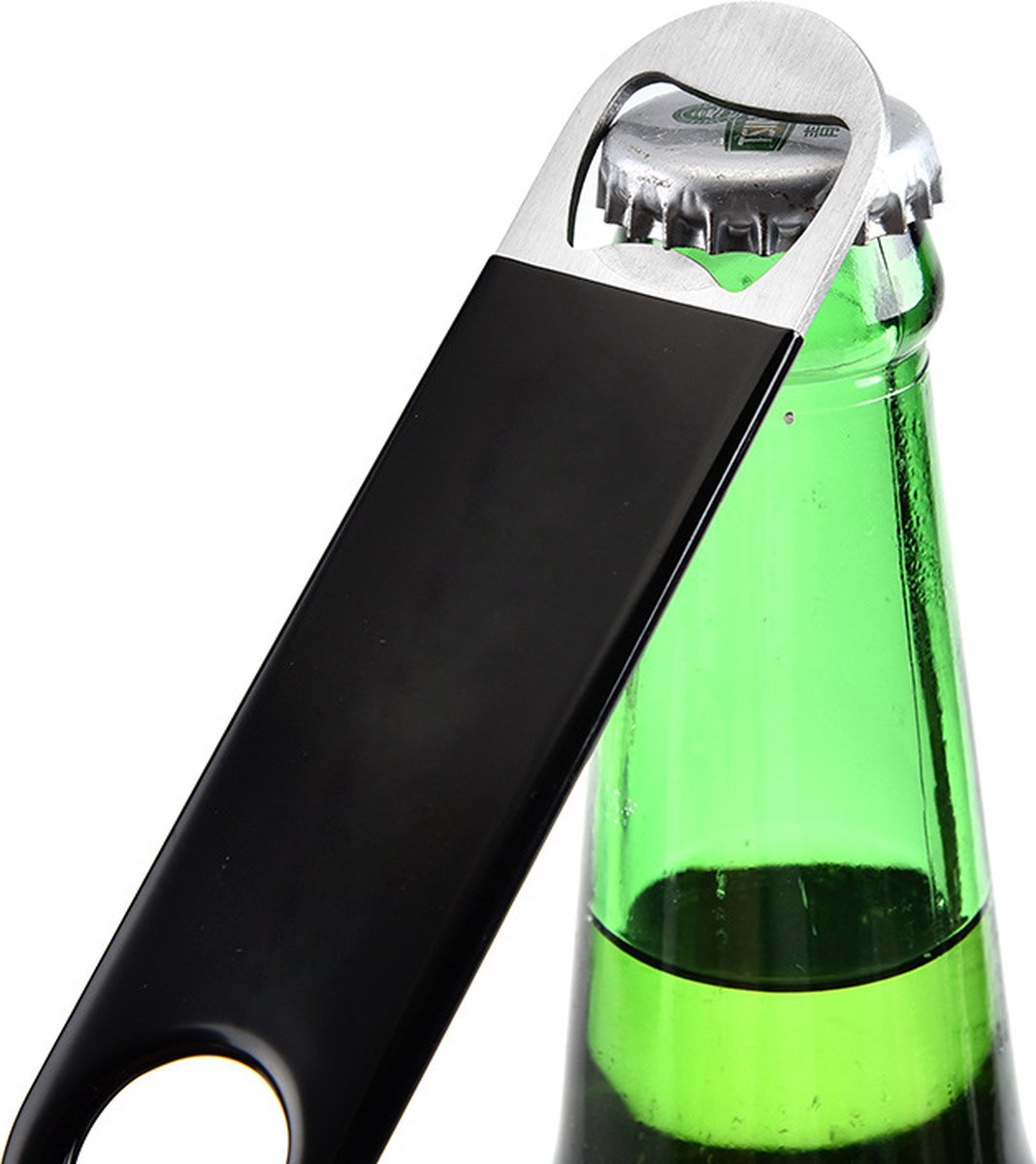 Barblade Bottle Opener | Beer Opener | Bottle Opener | Bar Accessories | Two-Tone | Stainless Steel | 12.5 x 3 cm | Silver/Black