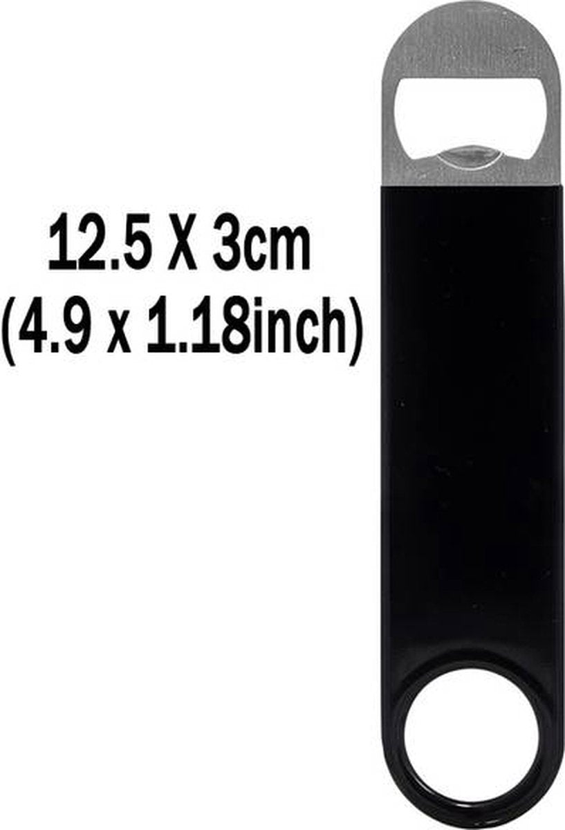 Barblade Bottle Opener | Beer Opener | Bottle Opener | Bar Accessories | Two-Tone | Stainless Steel | 12.5 x 3 cm | Silver/Black