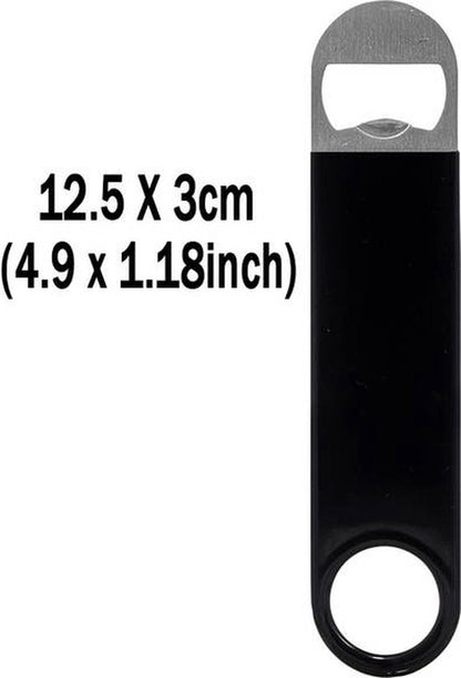 Barblade Bottle Opener | Beer Opener | Bottle Opener | Bar Accessories | Two-Tone | Stainless Steel | 12.5 x 3 cm | Silver/Black