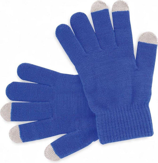Touchscreen Gloves | Mittens | Touch Tip Gloves | Scandinavian Pattern | Unisex | For Adults | One Size | Blue.