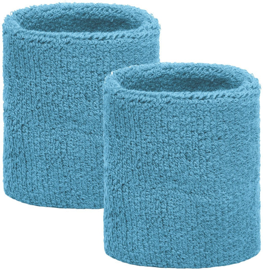 Light blue wrist sweatbands 2 pieces