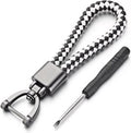 Car Keychain | Key Holder | Leather Keychain | Universal | White / Black