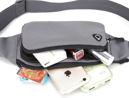 Waist Bag | Fanny Pack | Water Repellent | Pouch | Waist Bag | Waistbelt | With Smartphone Pocket | Headphone Hole | Black