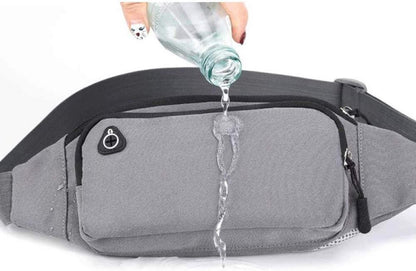 Waist Bag | Fanny Pack | Water Repellent | Pouch | Waist Bag | Waistbelt | With Smartphone Pocket | Headphone Hole | Black