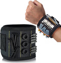 Magnetic Bracelet With 3 Magnetic Pockets | Wrist Tool Belt | Screw Wristband | DIY Bracelet | One Size | Black.