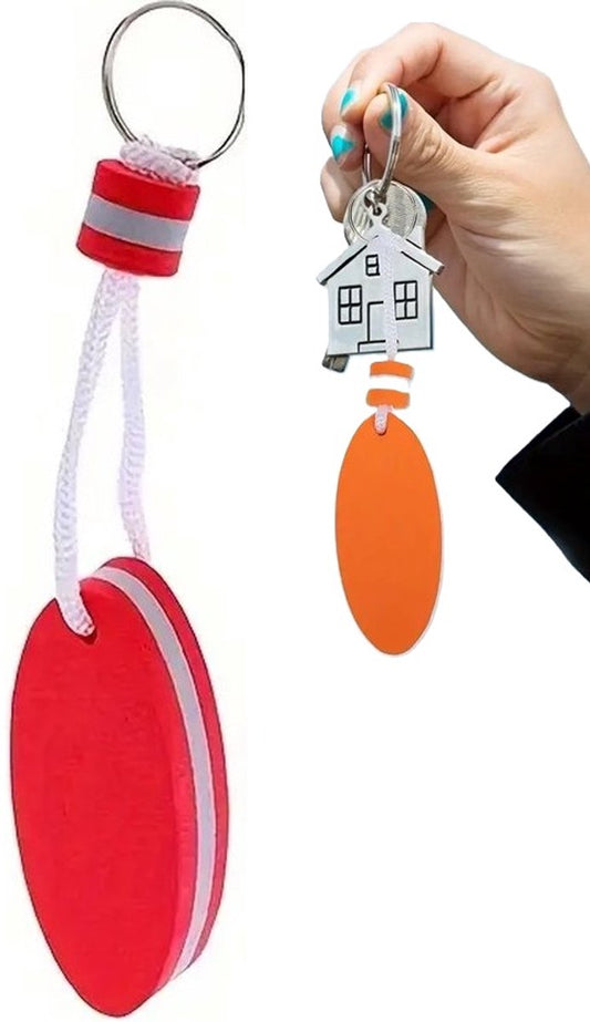 Floating Keychain | EVA Foam | For Large Keyring | Foam | Bumper | Key Float | Oval | Red.