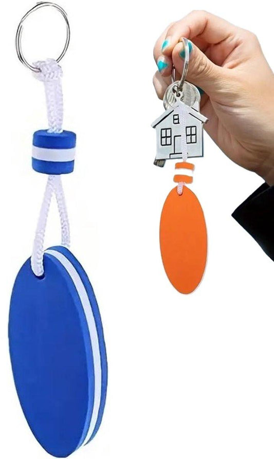 Floating Keychain | EVA Foam | For Large Keyring | Foam | Bumper | Key Float | Oval | Blue.