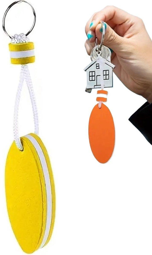 Floating Keychain | EVA Foam | For Large Keyring | Foam | Bumper | Key Float | Oval | Yellow.