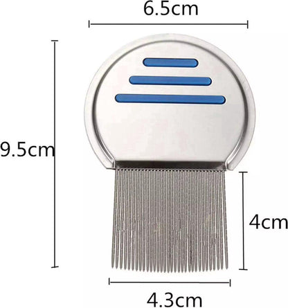 Set of 3 Lice Combs | Lice Brush | Flea Comb | Nits Comb | Dust Comb | Lice Remover | Stainless Steel | Green, Blue & Red.