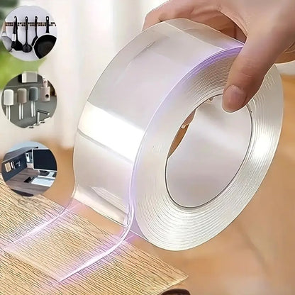 Nano Tape Extra Long! | Double-Sided Tape | Transparent | Reusable | Washable | 5 Meters